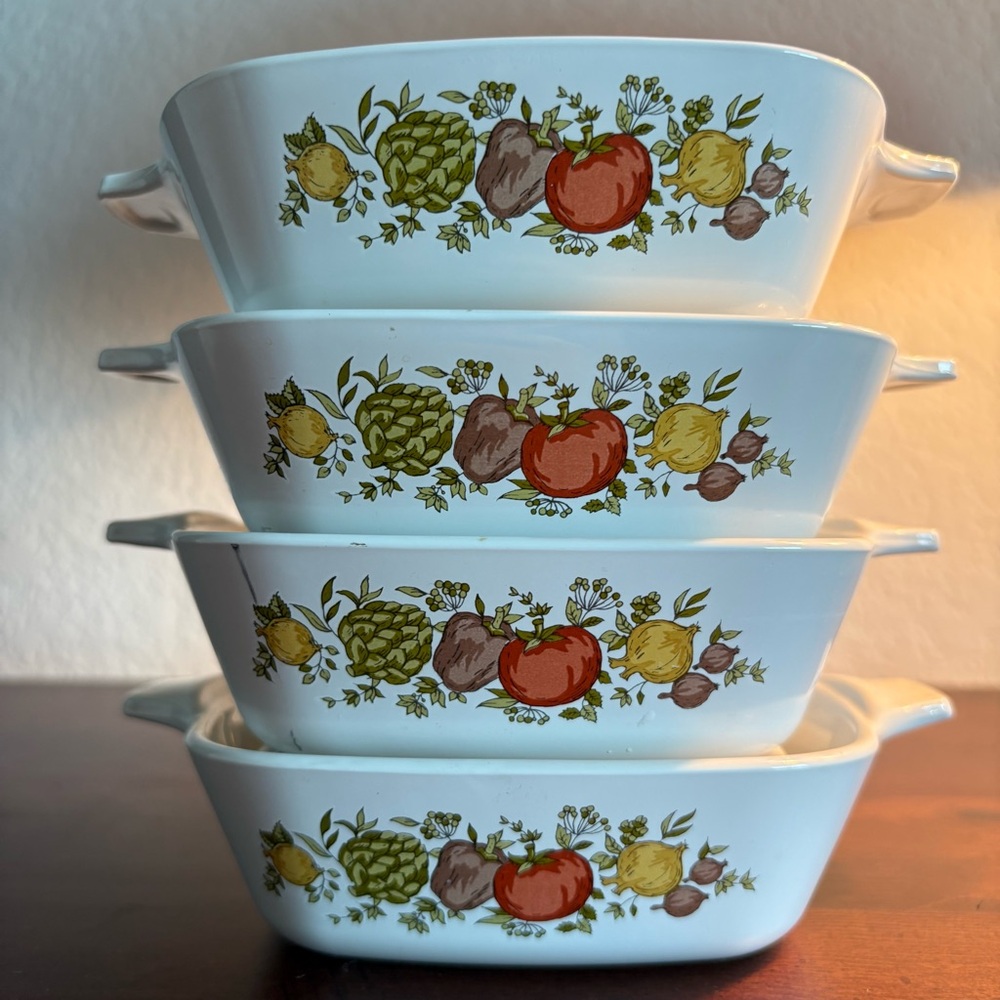Vintage Corningware Floral Patterned Baking Dishes